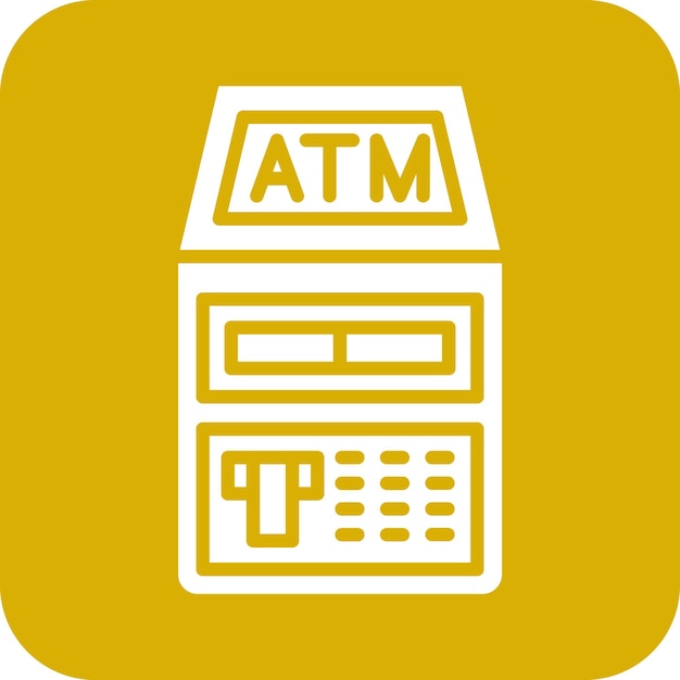 Diseño vectorial del estilo del icono del cajero automático