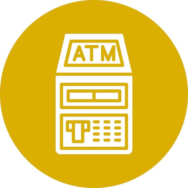 Diseño vectorial del estilo del icono del cajero automático