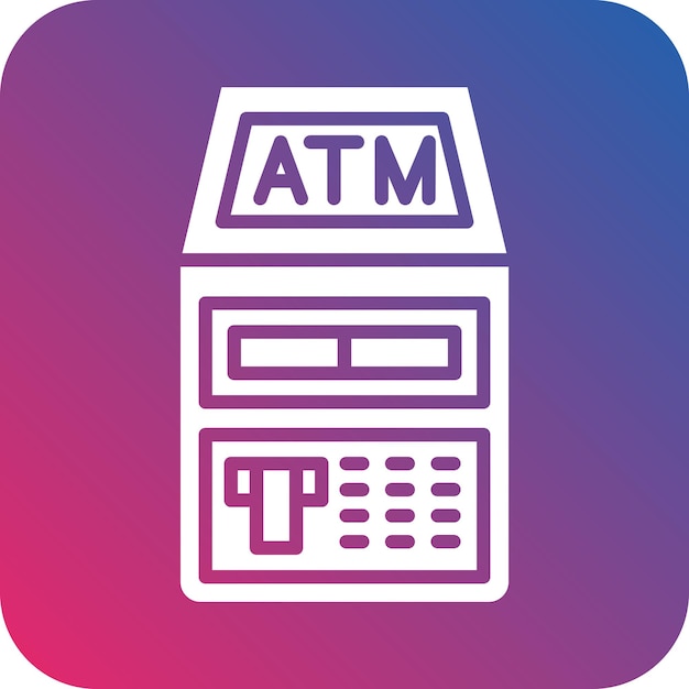 Diseño vectorial del estilo del icono del cajero automático