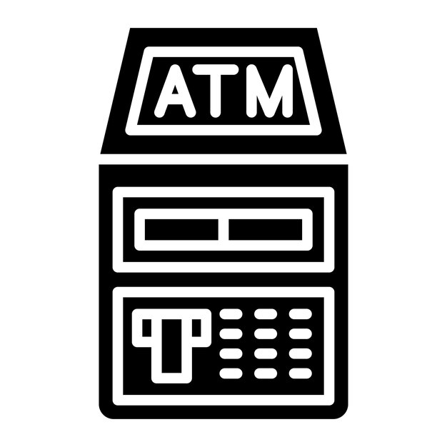 Diseño vectorial del estilo del icono del cajero automático