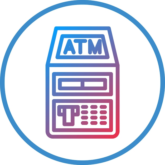 Diseño vectorial del estilo del icono del cajero automático