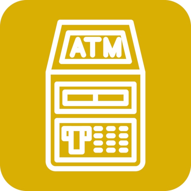 Diseño vectorial del estilo del icono del cajero automático