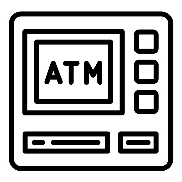 Diseño vectorial del estilo del icono del cajero automático