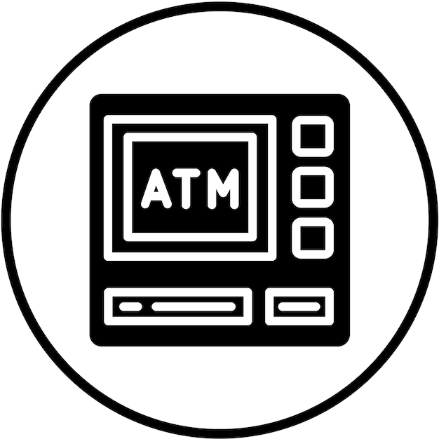Diseño vectorial del estilo del icono del cajero automático