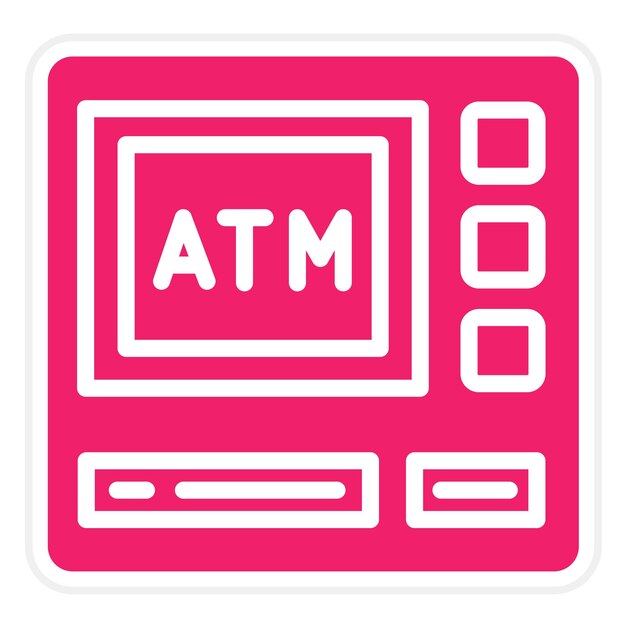 Diseño vectorial del estilo del icono del cajero automático