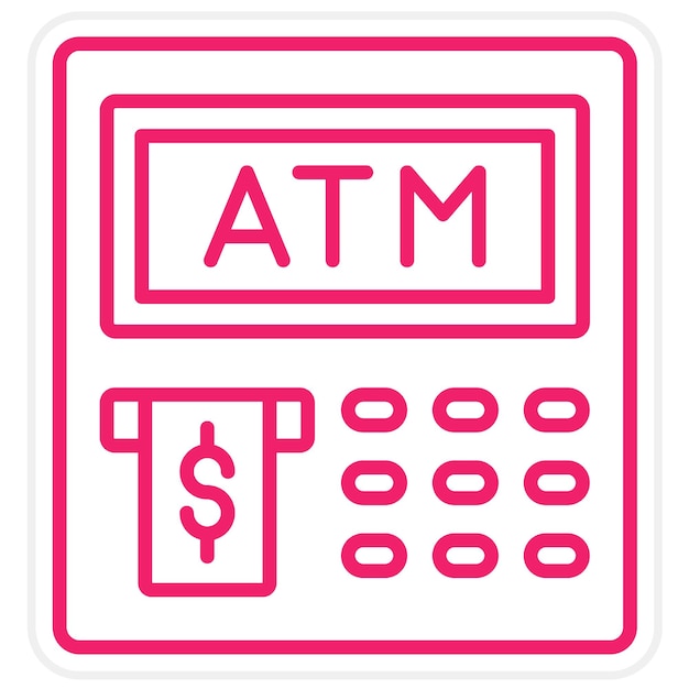 Diseño vectorial del estilo del icono del cajero automático