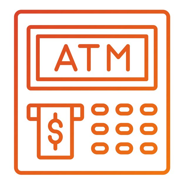 Diseño vectorial del estilo del icono del cajero automático