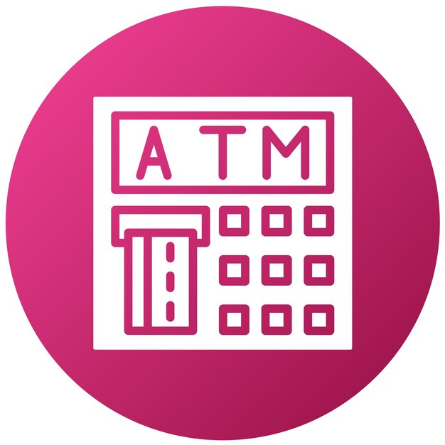 Diseño vectorial del estilo del icono del cajero automático