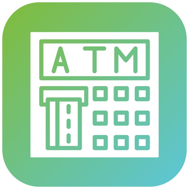 Diseño vectorial del estilo del icono del cajero automático