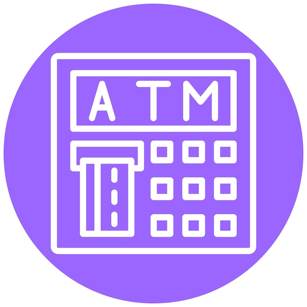 Diseño vectorial del estilo del icono del cajero automático