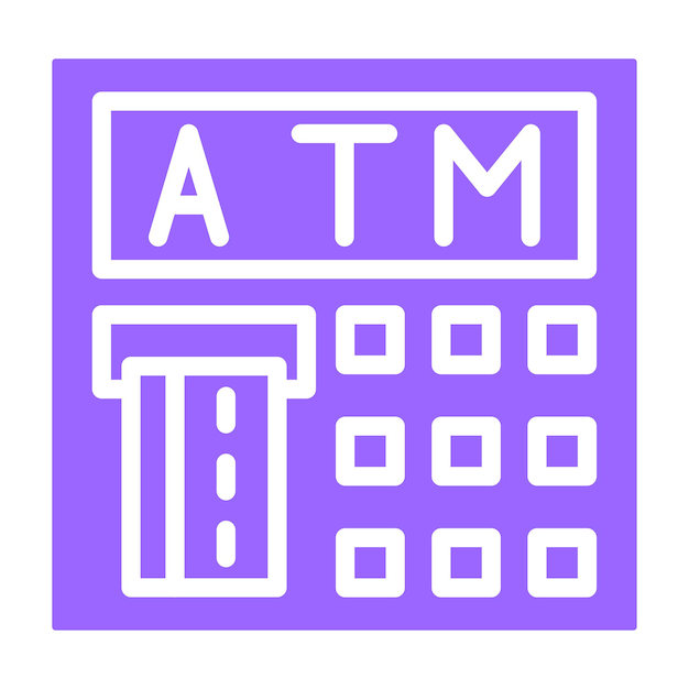 Diseño vectorial del estilo del icono del cajero automático