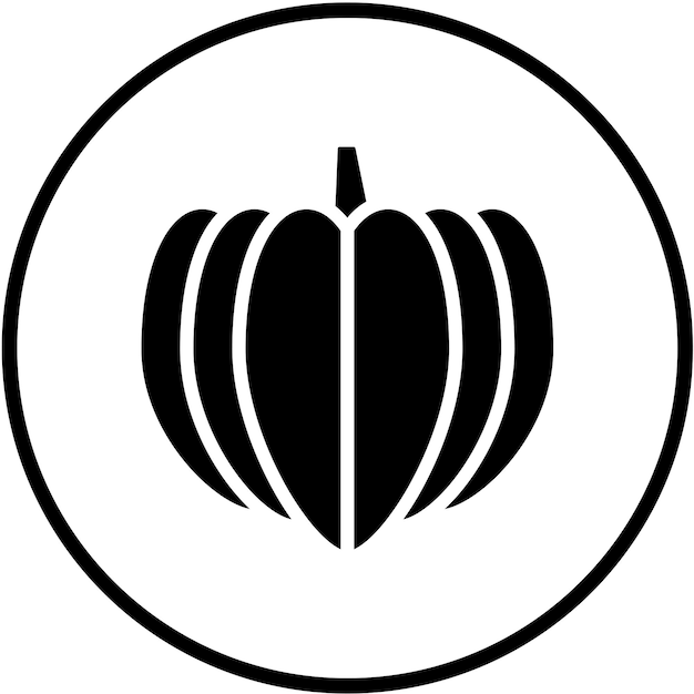Diseño vectorial Estilo del icono de la calabaza de la bellota