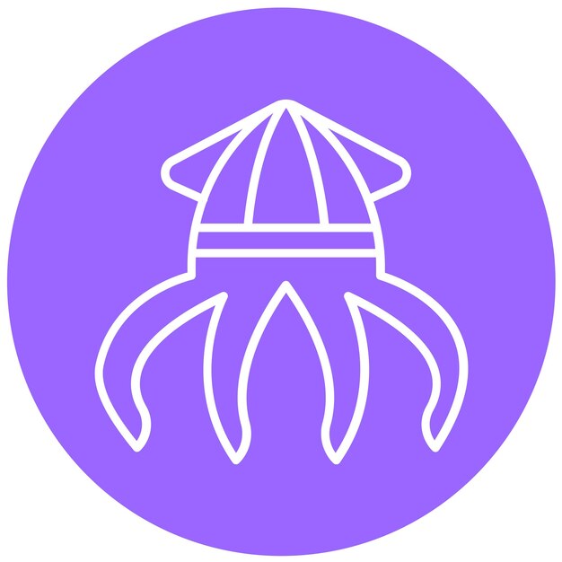 Diseño vectorial Estilo del icono del calamar