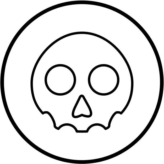 Diseño vectorial Estilo del icono de la calavera linda