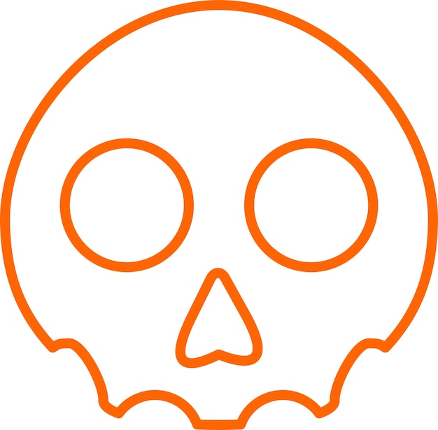 Diseño vectorial Estilo del icono de la calavera linda