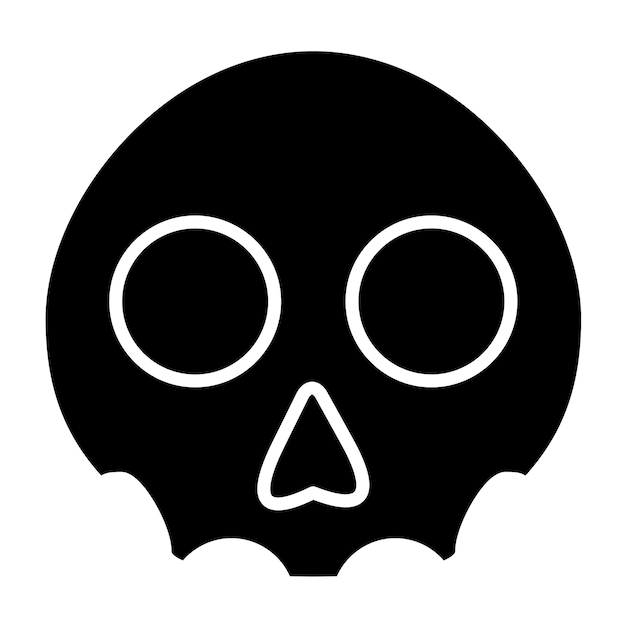 Diseño vectorial Estilo del icono de la calavera linda