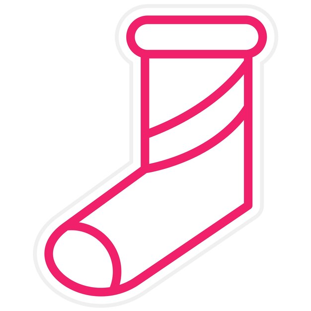 Diseño vectorial de estilo de icono de calcetín de Navidad