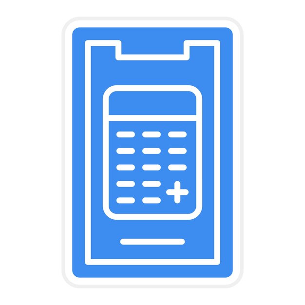 Diseño vectorial Estilo del icono de la calculadora móvil