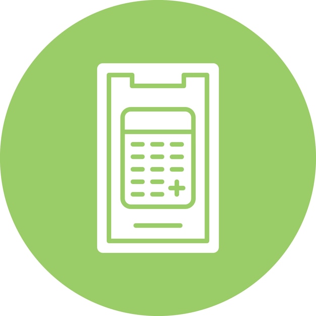 Diseño vectorial Estilo del icono de la calculadora móvil