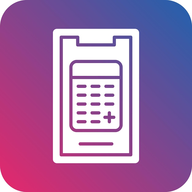 Diseño vectorial Estilo del icono de la calculadora móvil