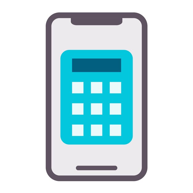 Diseño vectorial Estilo del icono de la calculadora móvil