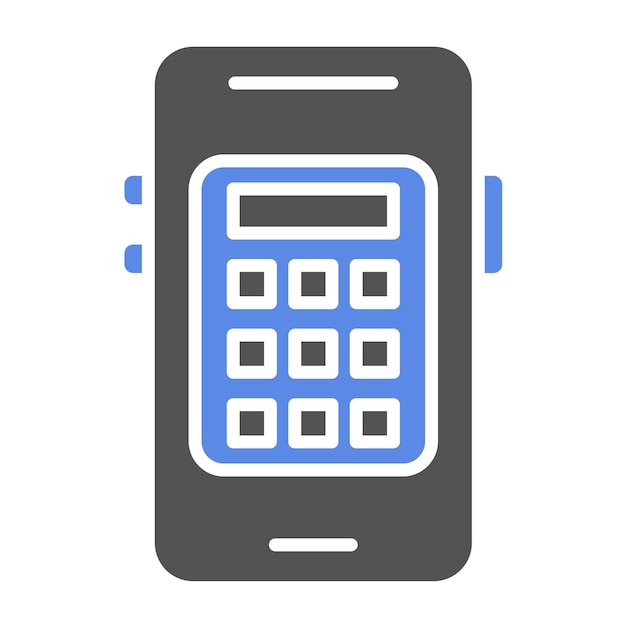 Diseño vectorial Estilo del icono de la calculadora móvil