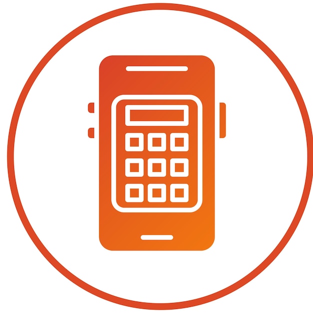 Diseño vectorial Estilo del icono de la calculadora móvil