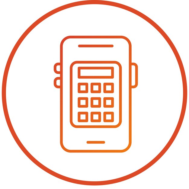 Diseño vectorial Estilo del icono de la calculadora móvil