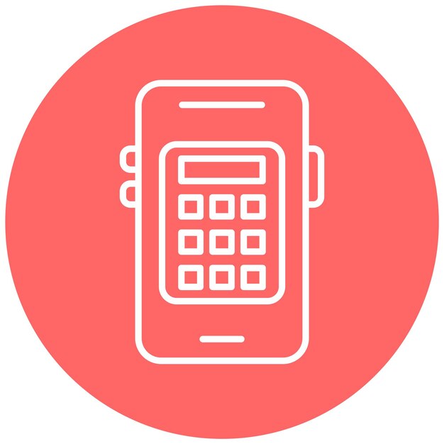 Diseño vectorial Estilo del icono de la calculadora móvil