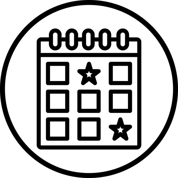 Diseño vectorial Estilo del icono del calendario de eventos
