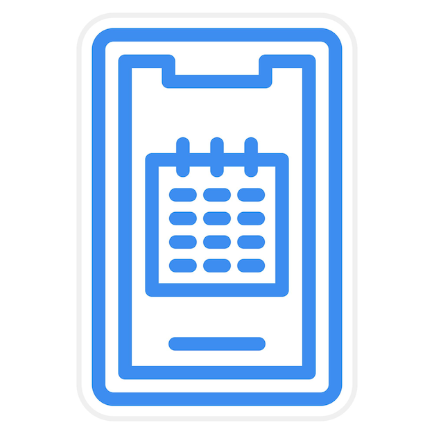Diseño vectorial Estilo del icono del calendario móvil