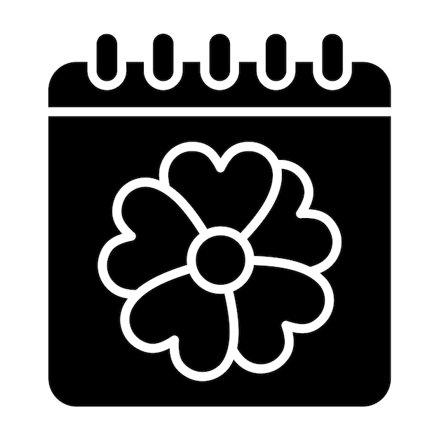 Vector diseño vectorial estilo del icono del calendario de primavera