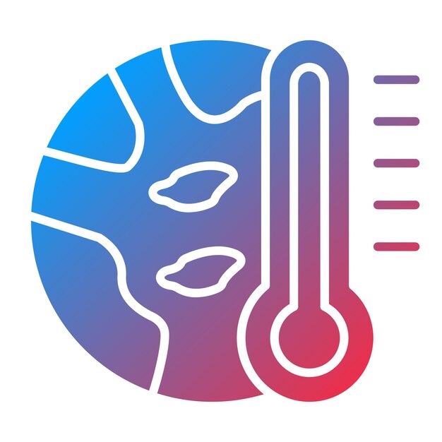 Diseño vectorial de estilo de icono de calentamiento global
