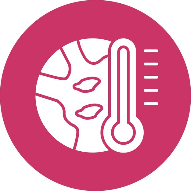 Diseño vectorial de estilo de icono de calentamiento global