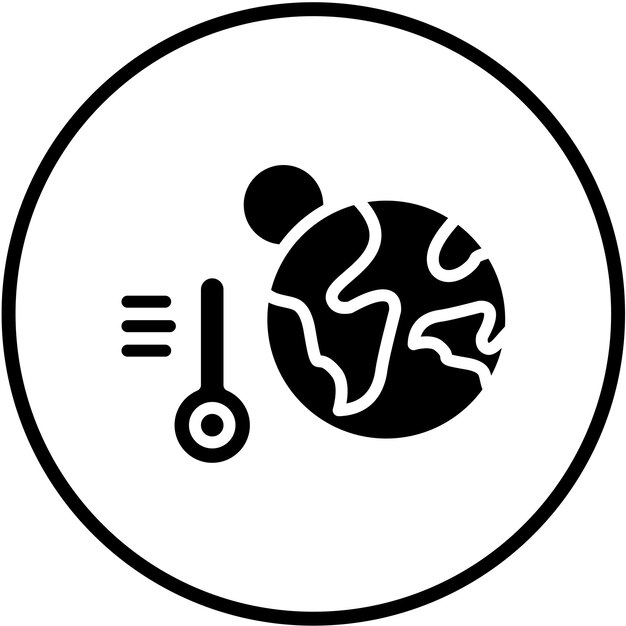 Diseño vectorial de estilo de icono de calentamiento global
