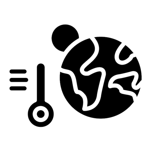 Diseño vectorial de estilo de icono de calentamiento global