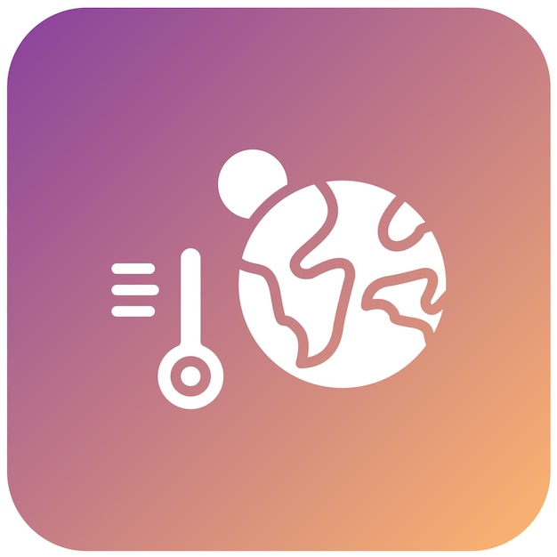 Diseño vectorial de estilo de icono de calentamiento global