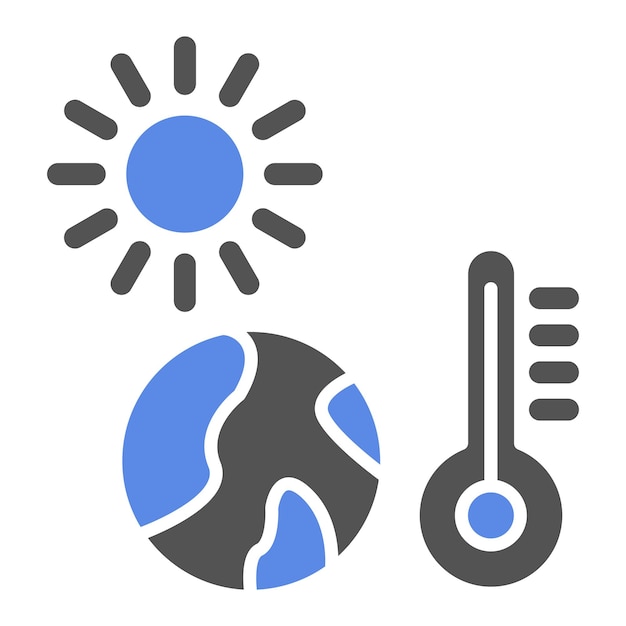 Diseño vectorial de estilo de icono de calentamiento global