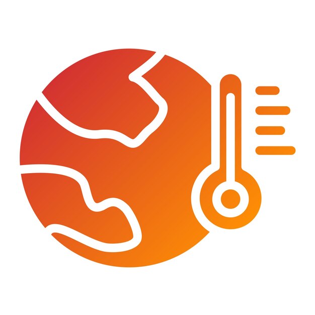 Diseño vectorial de estilo de icono de calentamiento global