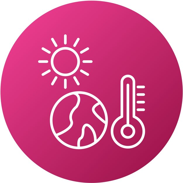 Diseño vectorial de estilo de icono de calentamiento global