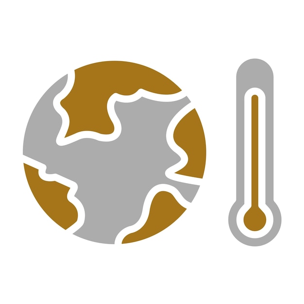 Diseño vectorial de estilo de icono de calentamiento global
