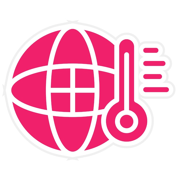 Diseño vectorial de estilo de icono de calentamiento global