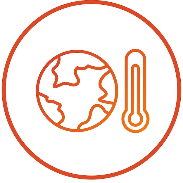 Diseño vectorial de estilo de icono de calentamiento global