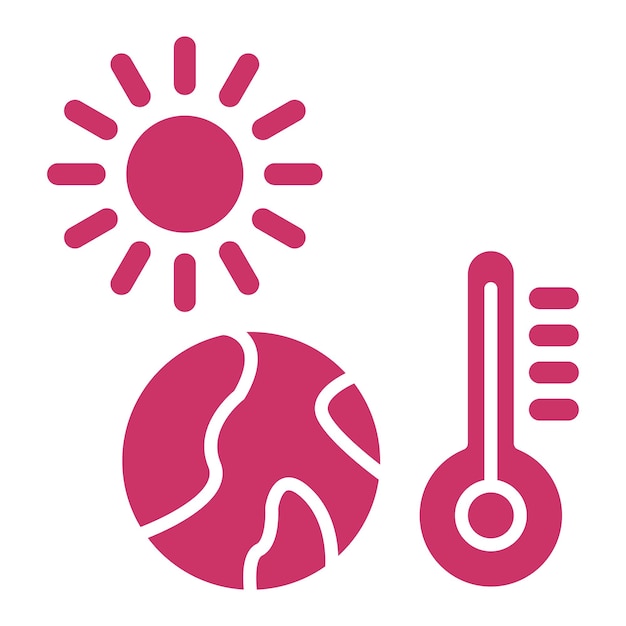Diseño vectorial de estilo de icono de calentamiento global
