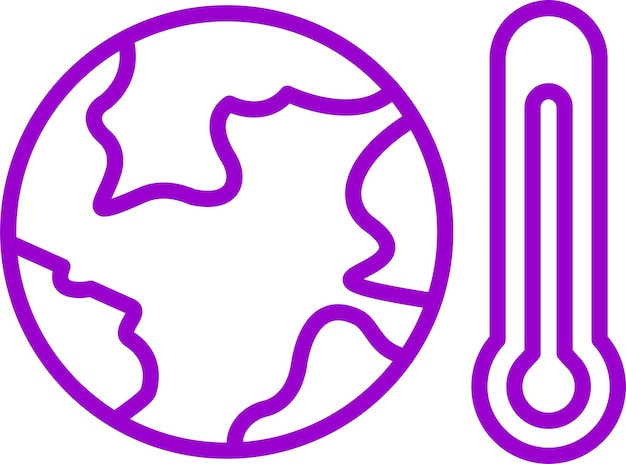 Diseño vectorial de estilo de icono de calentamiento global