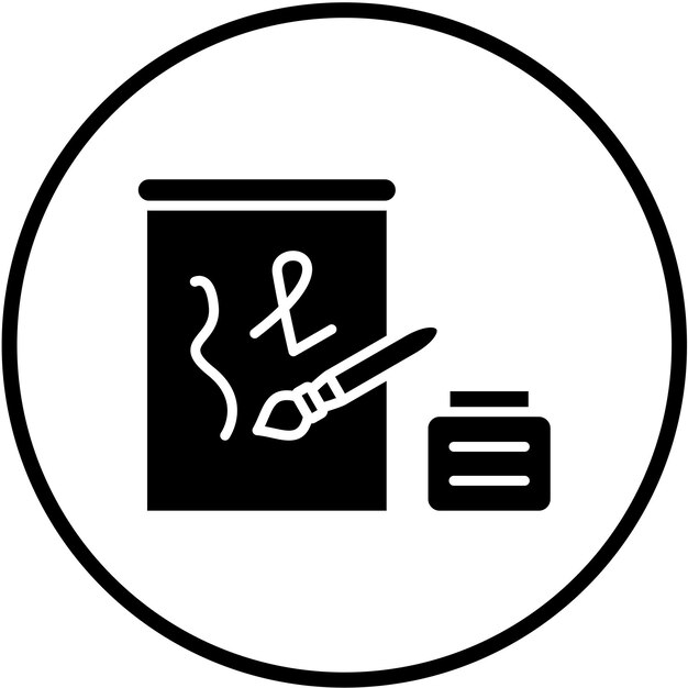 Diseño vectorial de estilo de icono de caligrafía