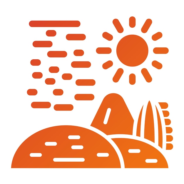 Diseño vectorial Estilo del icono de calor del desierto