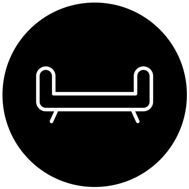 Diseño vectorial del estilo del icono de la cama de día