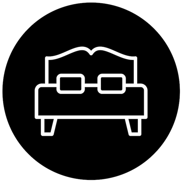 Diseño vectorial Estilo del icono de la cama doble