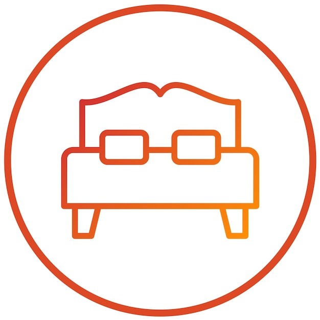 Diseño vectorial Estilo del icono de la cama doble